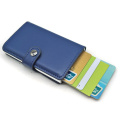 Pocket Genuine leather aluminum metal credit card holder RFID Blocking wallet